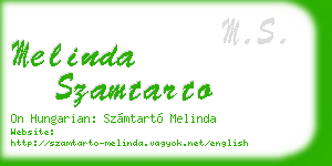 melinda szamtarto business card
