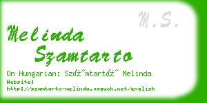 melinda szamtarto business card